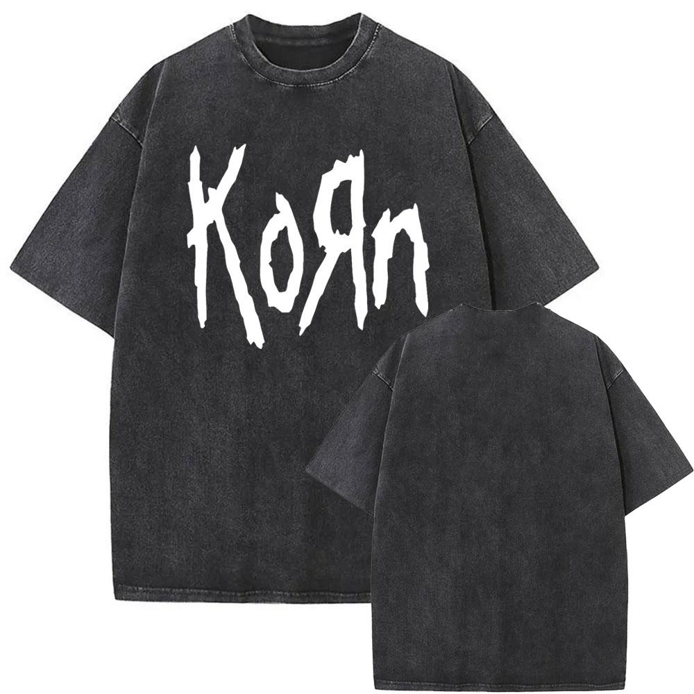 Gewaschenes Vintage-Rockband Korn Ftl 25 Follow The Leader T-Shirt Herren Gothic Casual Oversized Tees Herren T-Shirt Herren Vintage T-Shirt L von Joom DACH
