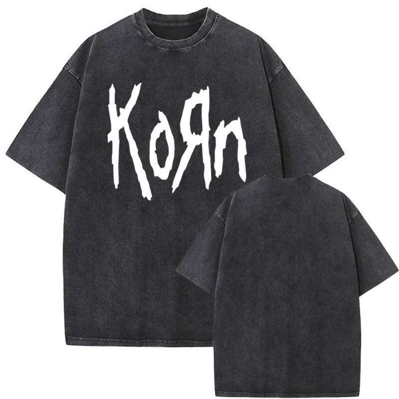 Gewaschenes Vintage-Rockband Korn Ftl 25 Follow The Leader T-Shirt Herren Gothic Casual Oversized Tees Herren T-Shirt Herren Vintage T-Shirt L von Joom DACH