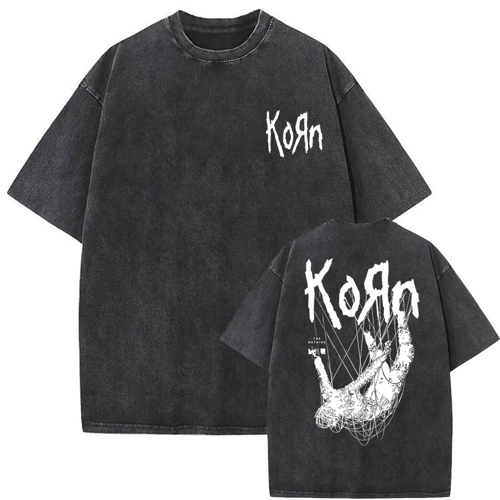 Gewaschenes Vintage-Rockband Korn Ftl 25 Follow The Leader T-Shirt Herren Gothic Casual Oversized Tees Herren T-Shirt Herren Vintage T-Shirt S von Joom DACH
