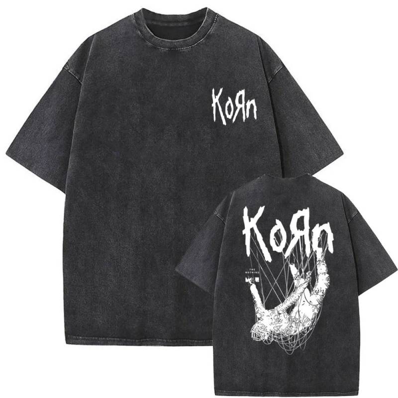 Gewaschenes Vintage-Rockband Korn Ftl 25 Follow The Leader T-Shirt Herren Gothic Casual Oversized Tees Herren T-Shirt Herren Vintage T-Shirt S von Joom DACH
