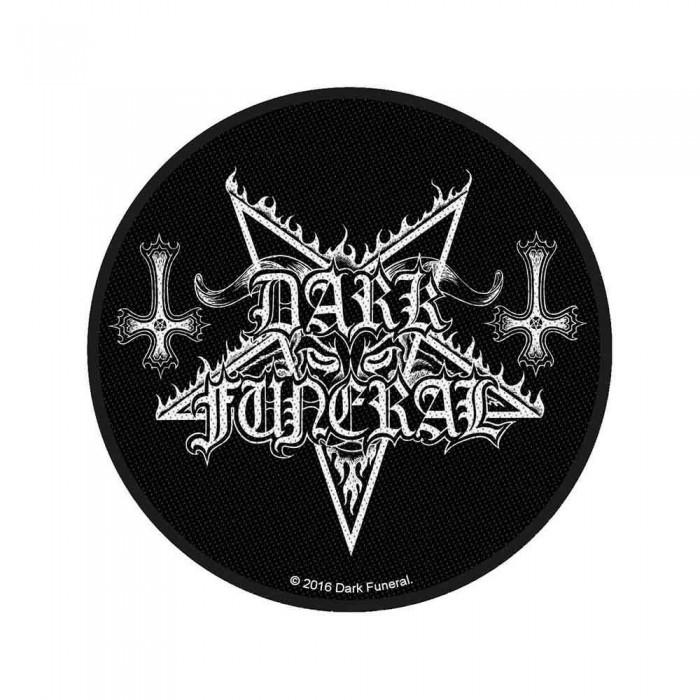 Gewebter Aufnäher mit kreisförmigem Logo von Dark Funeral One Size weiß/schwarz von Joom DACH
