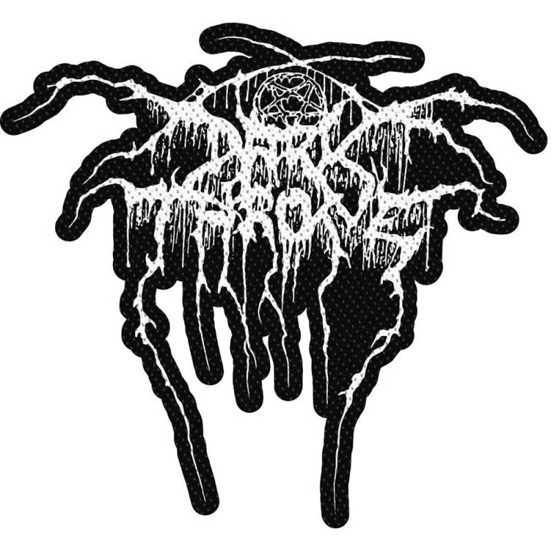 Gewebter Cut-Out-Aufnäher mit Darkthrone-Logo One Size schwarz/weiß von Joom DACH