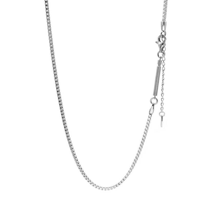 Gewickelte Slendery-Kette, Venezianerkette, 55 cm, nur chirurgischer Edelstahl, individueller Beutel enthalten, Marke [Löwenherz], Herren silber von Joom DACH