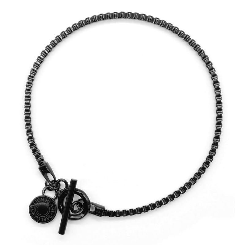 Gewickeltes venezianisches Kettenarmband Chirurgischer Edelstahl 316L Schwarzes Metall Allergikerfreundlich mit individuellem Beutel Marke [Lion Heart] Herren (M Größe) schwarz von Joom DACH