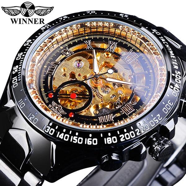 Gewinner Mechanische Sport Design Lünette Goldene Uhr Herrenuhren Top-marke Luxus Montre Homme Uhr Männer Automatische Skeleton Uhr von Joom DACH