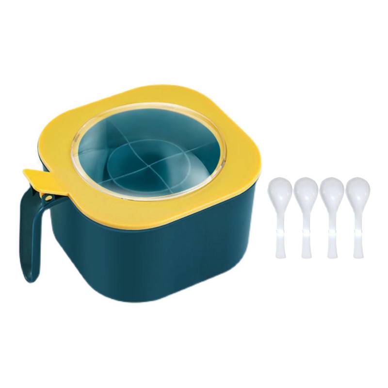 Gewürz-Organizer-Box PP 4 Fächer Multifunktionale Gewürzbehälter-Box für Küche Gelb gelb von Joom DACH