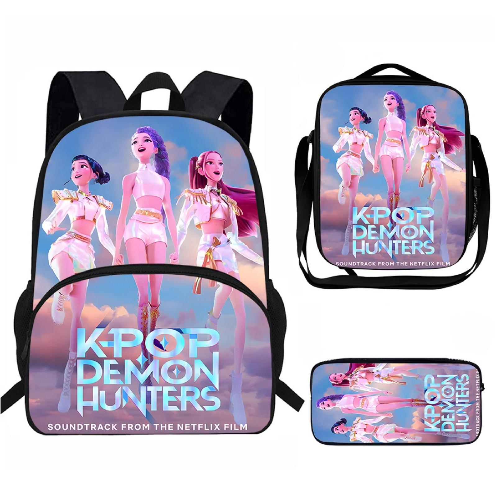 Mädchen Rucksack Grundschüler Rucksack Bedruckte Kindertasche Umhängetasche Federmäppchen Dreiteiliges Set One Size von Joom DACH
