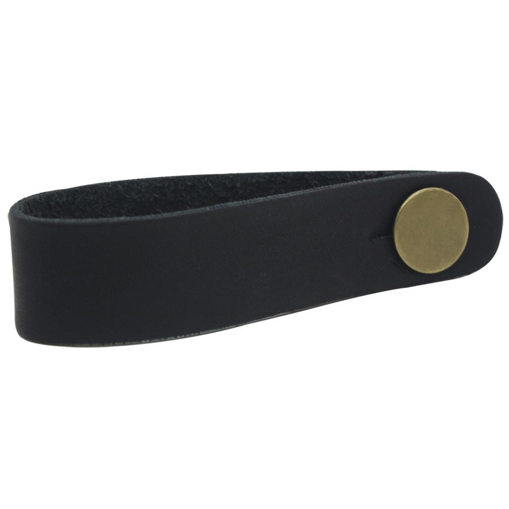 Gitarrengurthalter aus Leder mit Knopf, sicheres Schloss für akustische klassische Bassgitarre schwarz von Joom DACH