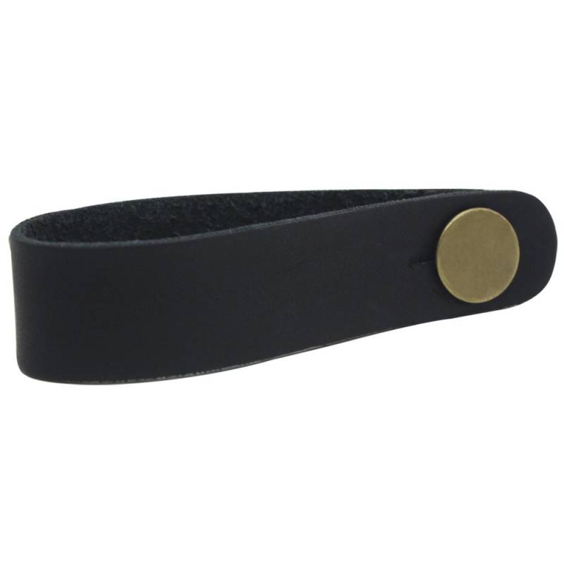 Gitarrengurthalter aus Leder mit Knopf, sicheres Schloss für akustische klassische Bassgitarre schwarz von Joom DACH