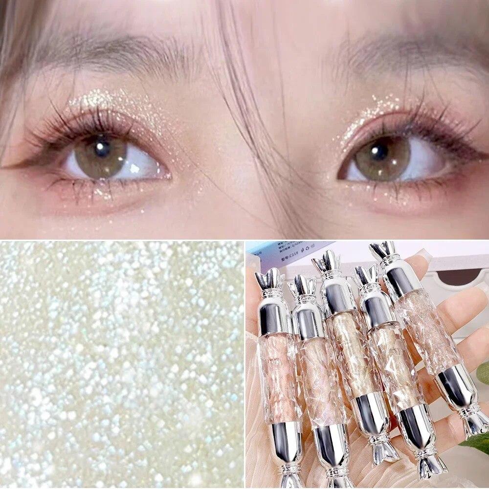 Glänzender flüssiger Lidschatten-Eyeliner-Stick, wasserfest, Pailletten, Glitzer, Textmarker, Eyeliner, Seidenraupenstift, Augen-Make-up, Kosmetik von Joom DACH