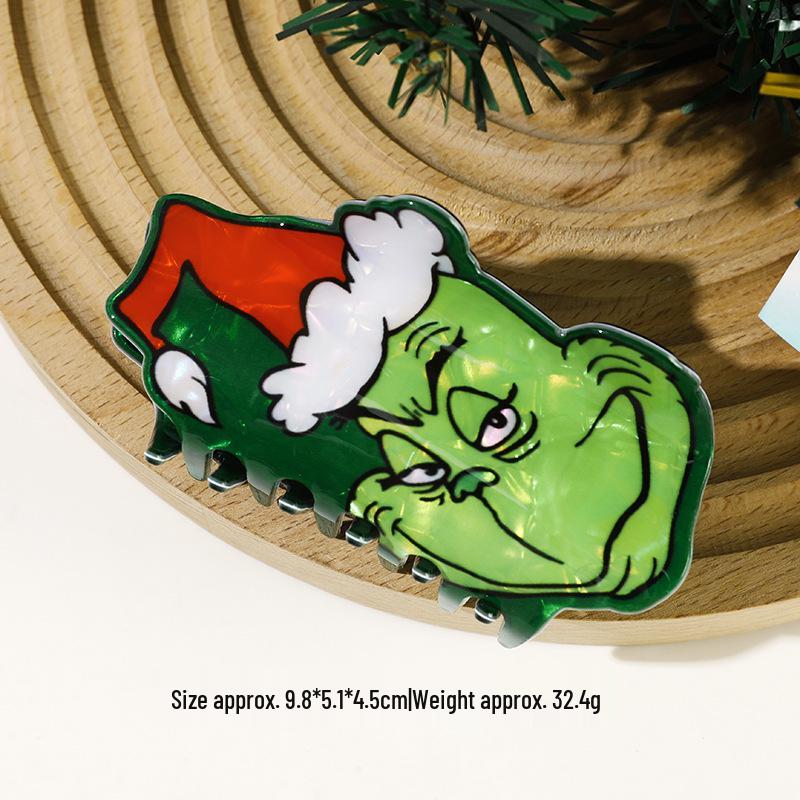 Glänzendes Mädchen Kürbis Geist Haarspange mit Cartoon Grinch Hut für Halloween- und Weihnachtsfeiern. von Joom DACH