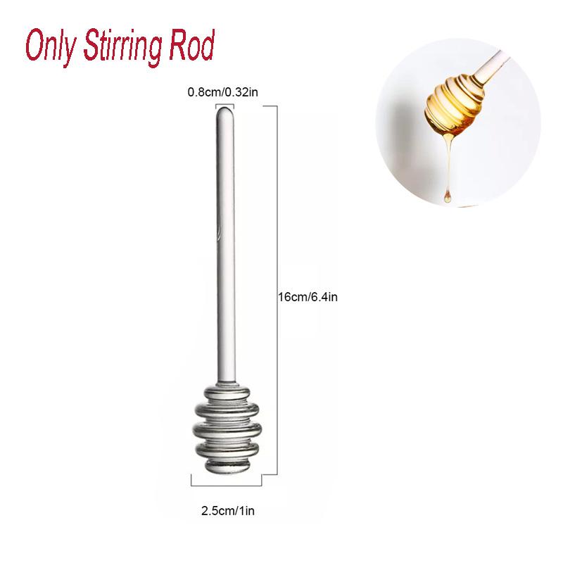 Glas Honigwabenbehälter Küchenwerkzeug Honig Aufbewahrungsbehälter mit Löffel und Deckel Honigflasche für Hochzeitsfeier Büro Küche Zuhause von Joom DACH