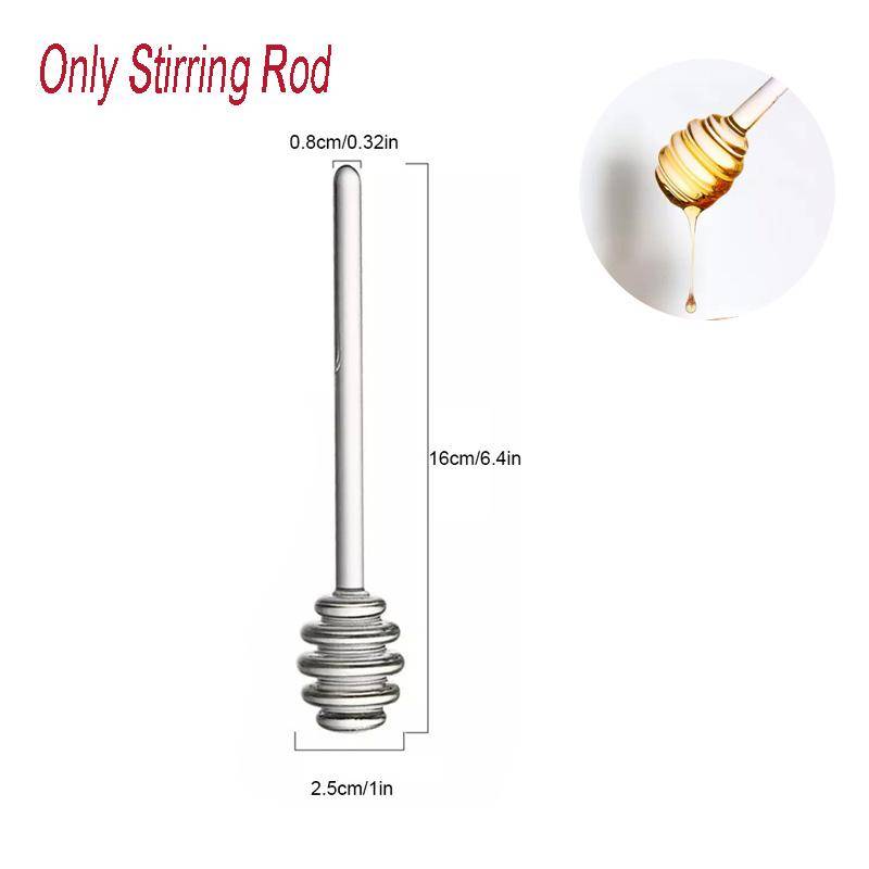 Glas Honigwabenbehälter Küchenwerkzeug Honig Aufbewahrungsbehälter mit Löffel und Deckel Honigflasche für Hochzeitsfeier Büro Küche Zuhause von Joom DACH