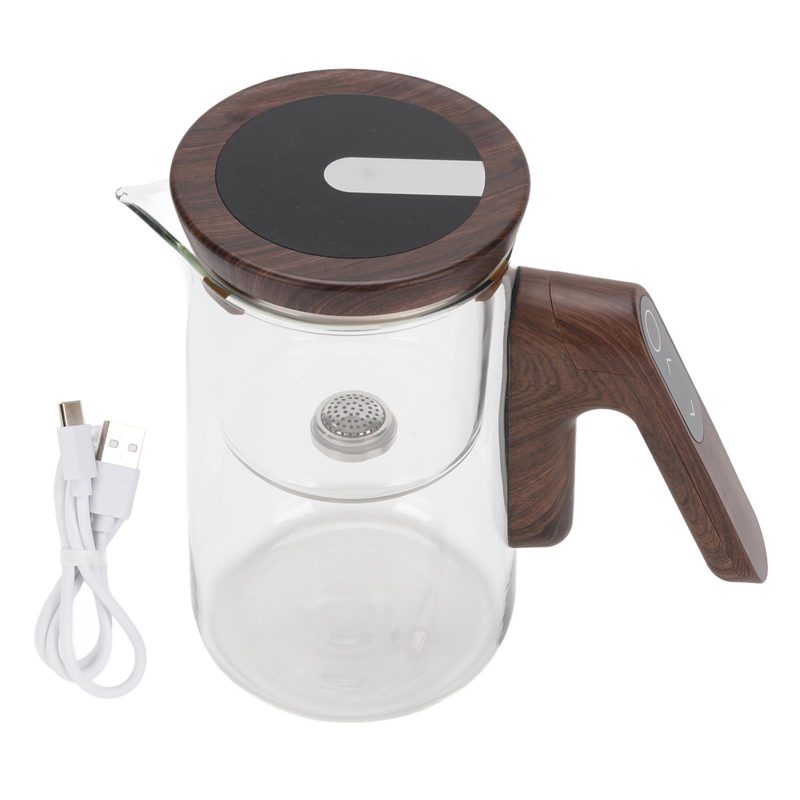 Glas Teekanne 800ml Magnetische Wasserabtrennung Teekanne mit Sieb Timer für die Teezubereitung L von Joom DACH