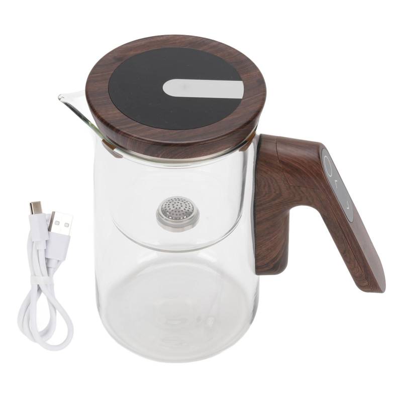 Glas Teekanne 800ml Magnetische Wasserabtrennung Teekanne mit Sieb Timer für die Teezubereitung L von Joom DACH