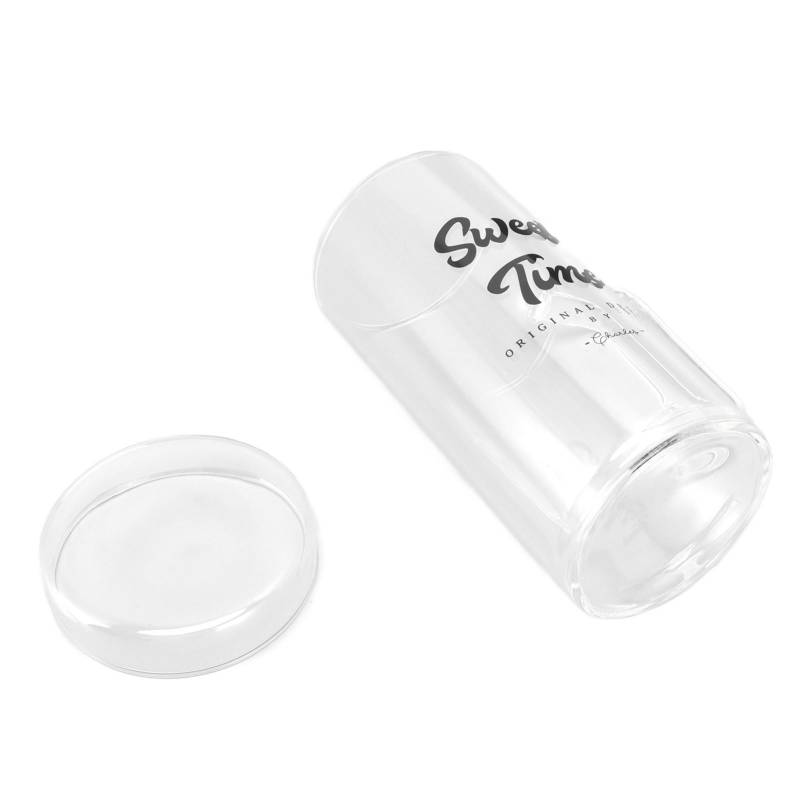 Glasbecher Transparentes Trinkglas Kaffeetasse Becher Heimdekoration mit Deckel für Familie Freunde Süß von Joom DACH