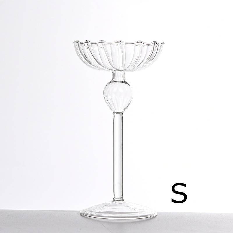 Glaskunst Kerzenbecher Kerzenständer Candlelight Dinner Party Ambiente Nordischer Stil Hoch Fuß von Joom DACH