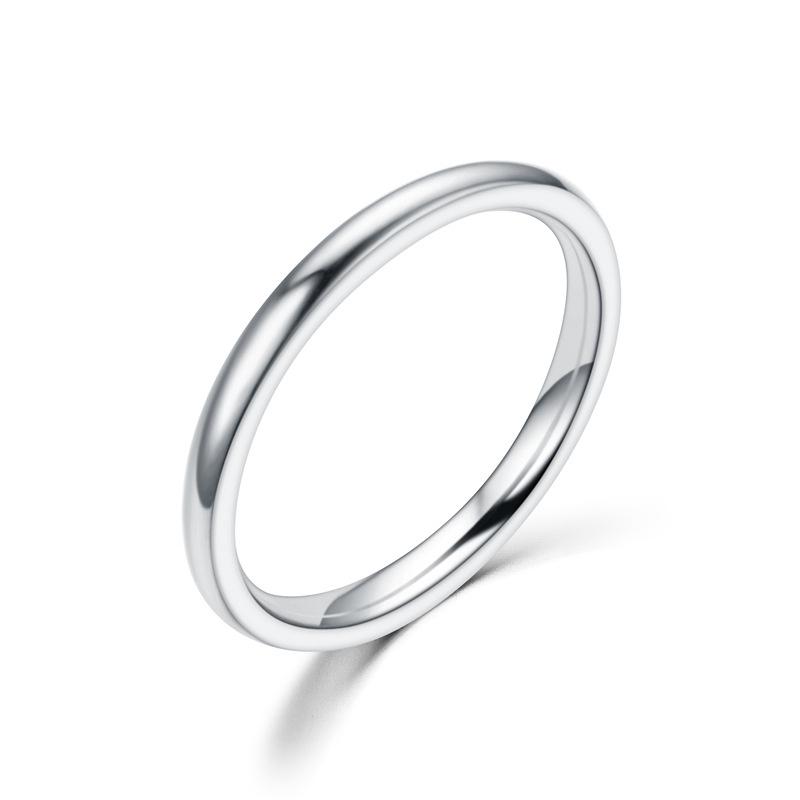 Glatter Edelstahl-Paarring, schlichter glänzender Fingerring, Ehering, für Männer und Frauen, Party, modische Ringe, Schmuck, Geschenk 12 silber von Joom DACH