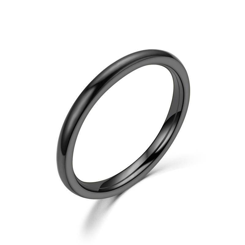 Glatter Edelstahl-Paarring, schlichter glänzender Fingerring, Ehering, für Männer und Frauen, Party, modische Ringe, Schmuck, Geschenk 8 schwarz von Joom DACH