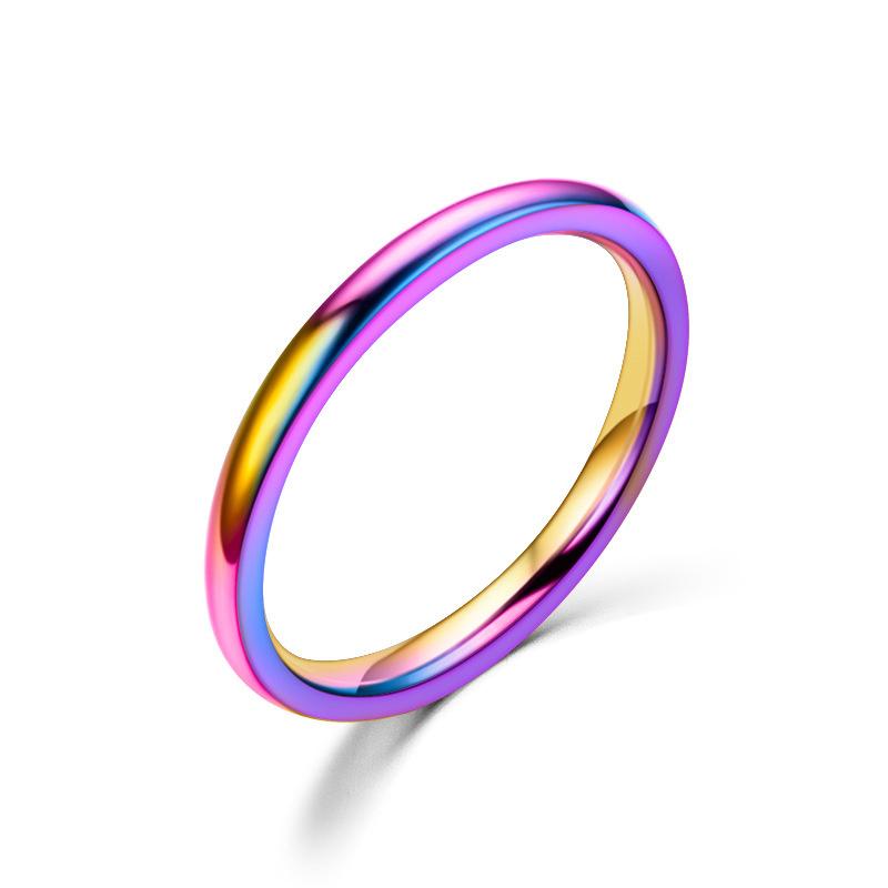 Glatter Edelstahl-Paarring, schlichter glänzender Fingerring, Ehering, für Männer und Frauen, Party, modische Ringe, Schmuck, Geschenk 9 bunt von Joom DACH