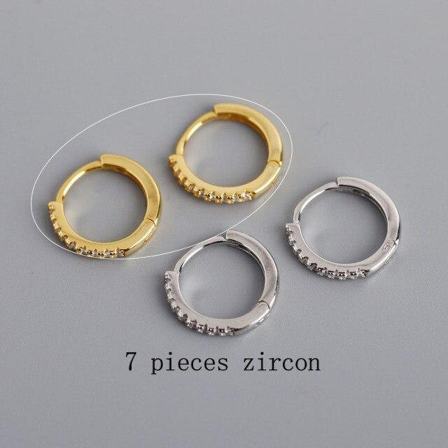 Glitzernde Zirkon Runde Goldene Creolen Modeschmuck Ohrringe Für Frauen Hochzeitstag Geschenk S-E14 weiß von Joom DACH