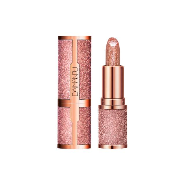 Glitzernder Lippenstift, Farbwechsel-Lipgloss, glänzende Samttextur, langlebig, verleiht Ihren Lippen Glanz, wasserfester Lippenbalsam für Frauen 02# von Joom DACH