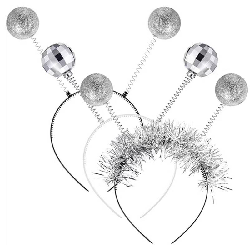 Glitzerndes Disco-Kugel Party Stirnband Neuheit Ausgefallener Haarreif Paillettenbesetzter Haarreif für Erwachsene Kinder Musikfestival-Accessoires A von Joom DACH