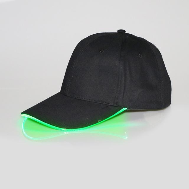 Glow LED Brim Baseball Cap Flash Light Up Hut Schwarz für Bar Party Hip-Hop Golf Sport Männer Frauen Jungen Weihnachten Neu von Joom DACH
