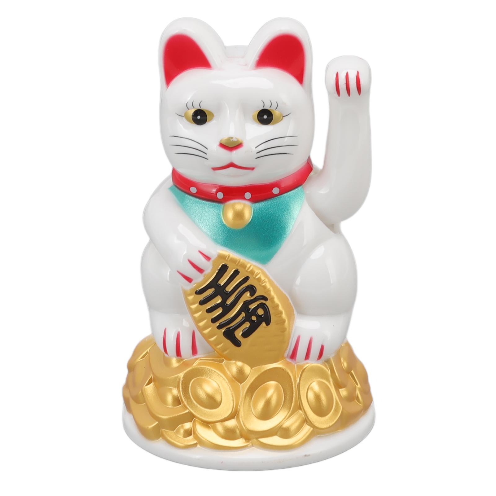 Glückskatze Ornament Winkende Plastik Elektrische Katze Skulptur für Heimdekoration Geschenk 4,5 Zoll weiß von Joom DACH