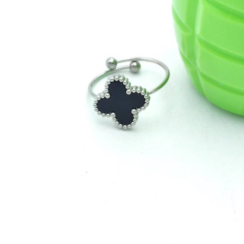 Glücksring mit vierblättrigem Kleeblatt, Herren- und Damenmodelle, offen und verstellbar, modischer Hundert-Match-Ring, hochwertiger Handschmuck von Joom DACH