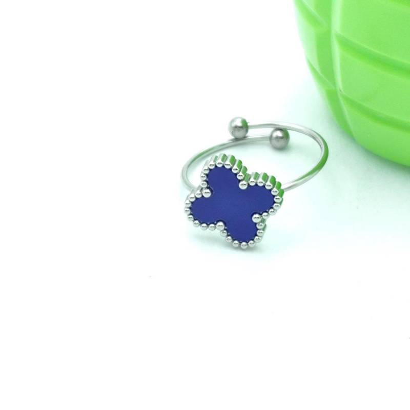 Glücksring mit vierblättrigem Kleeblatt, Herren- und Damenmodelle, offen und verstellbar, modischer Hundert-Match-Ring, hochwertiger Handschmuck von Joom DACH