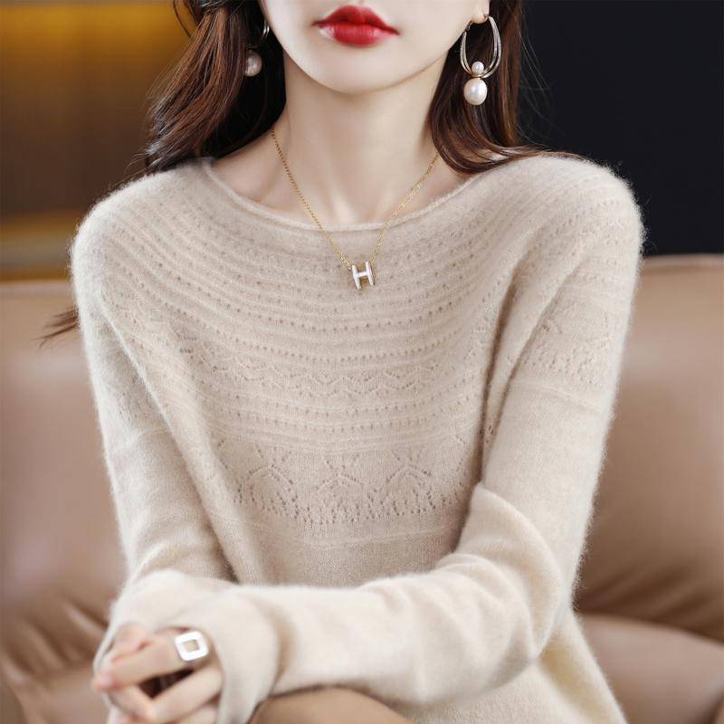 Gnade Komfort Herbst Winter Weibliche Mock-Neck Kaschmir 100% Merino Wolle Twisted Pullover Frauen Gestrickte Pullover Mode Lose ClothingTops XL beige von Joom DACH