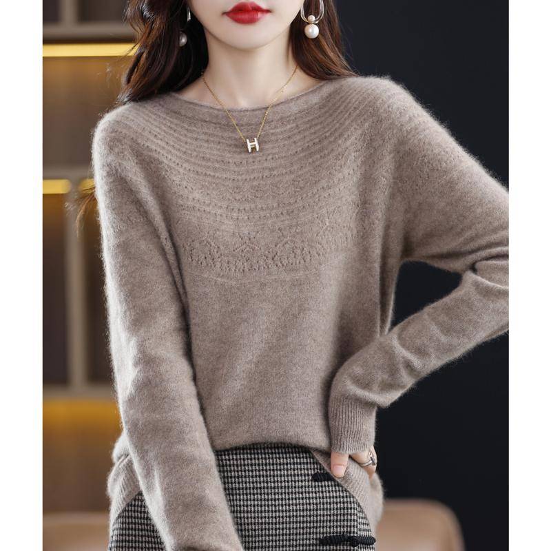 Gnade Komfort Herbst Winter Weibliche Mock-Neck Kaschmir 100% Merino Wolle Twisted Pullover Frauen Gestrickte Pullover Mode Lose ClothingTops XXL kamelfarben von Joom DACH