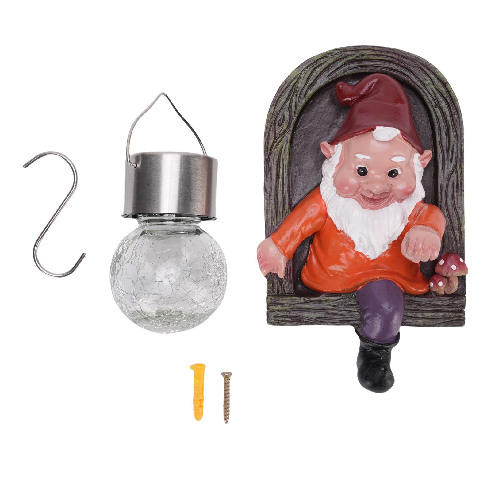 Gnom Baumumarmer Statue mit Solarlicht Niedliche Harz Gnom Figur Gartendekoration von Joom DACH