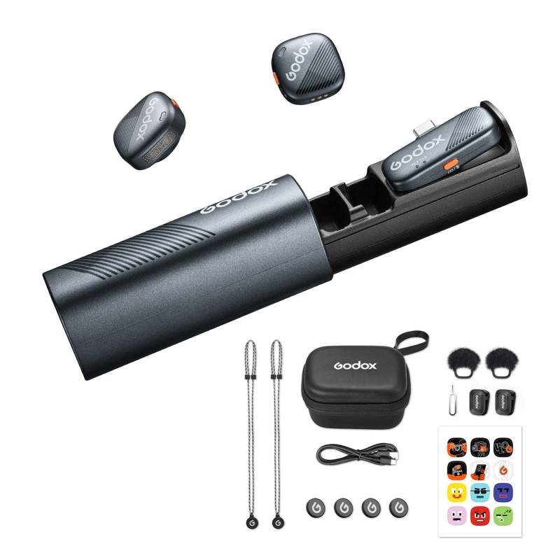 Godox Cube-SC Kit2 One-Trigger-Two 2,4G Drahtloses Mikrofonsystem Magnetische Mini-Mikrofone One-Trigger-One von Joom DACH