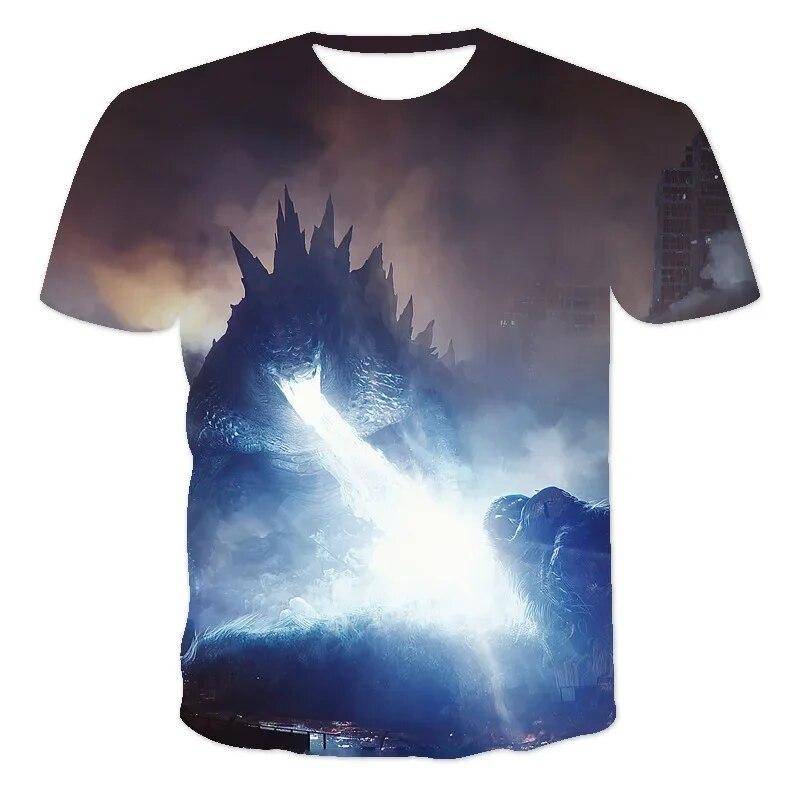 Godzilla Vs Monster King Kong T-Shirt 3D-Digitaldruck T-Shirt Cartoon Kinder Jungen Mädchen Kurzarm Sommerkleidung Geschenk 150cm von Joom DACH