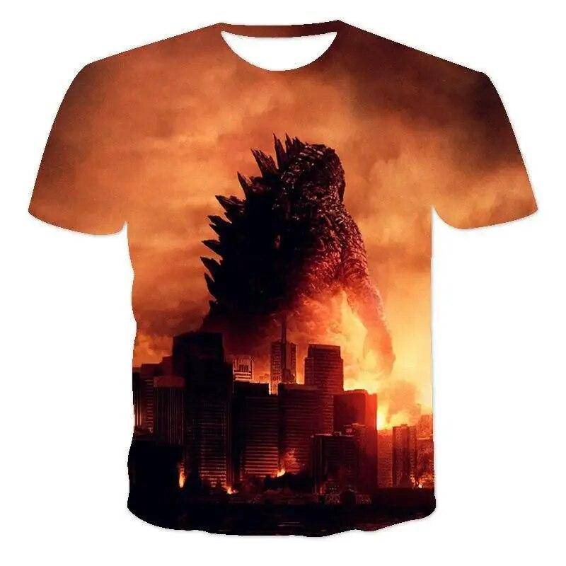 Godzilla Vs Monster King Kong T-Shirt 3D-Digitaldruck T-Shirt Cartoon Kinder Jungen Mädchen Kurzarm Sommerkleidung Geschenk 150cm von Joom DACH