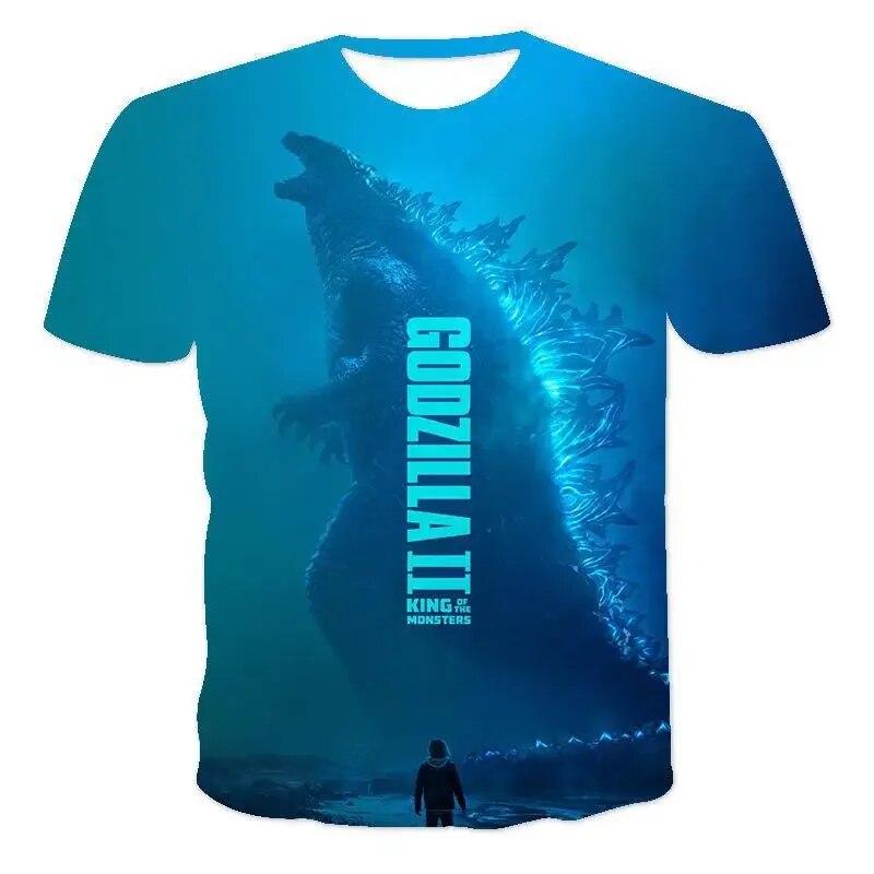 Godzilla Vs Monster King Kong T-Shirt 3D-Digitaldruck T-Shirt Cartoon Kinder Jungen Mädchen Kurzarm Sommerkleidung Geschenk 160cm von Joom DACH