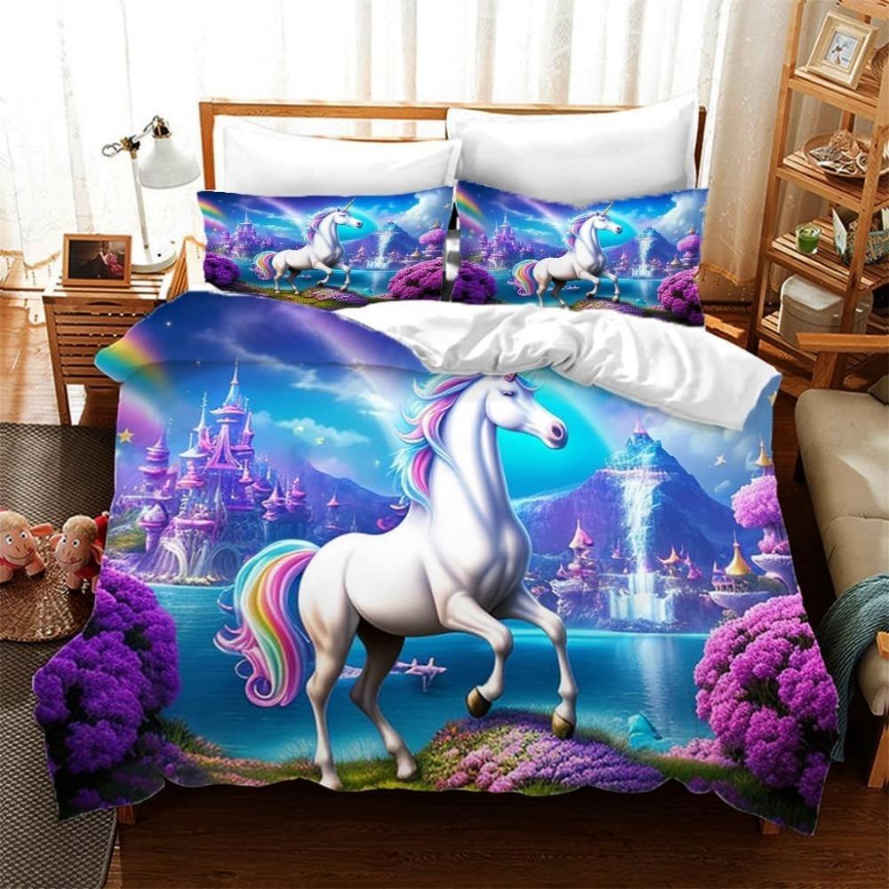 Göttliches Goldenes Engel-Motiv Bettwäsche, Mikrofaser Bettwäsche-Sets, Kinderbettwäsche für Teenager 3D Tierdruck Bettbezug 140x210cm von Joom DACH