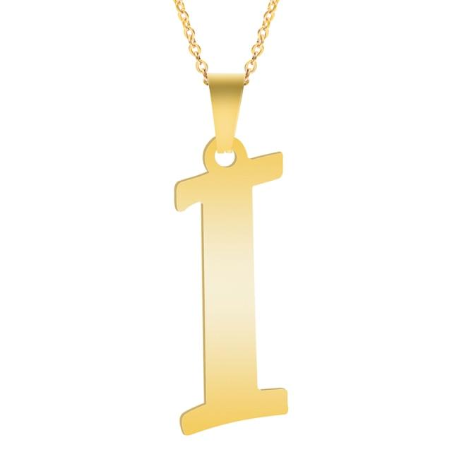Gold Alphabet Halsketten für Frauen Schmuck Kette am Hals 26 Buchstaben Anhänger Halskette Edelstahl Halsband Frau Zubehör von Joom DACH