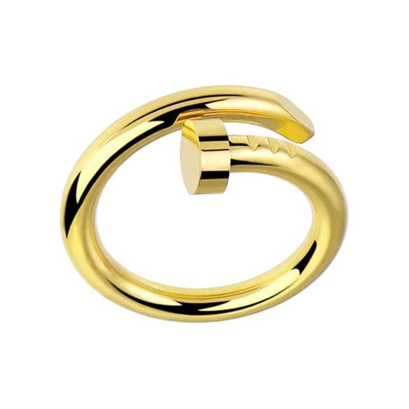 Gold Silber Liebe Freundschaftsring Edelstahl Eheringe Eleganter Twist Nagelring Damen Mädchen 6 gold von Joom DACH