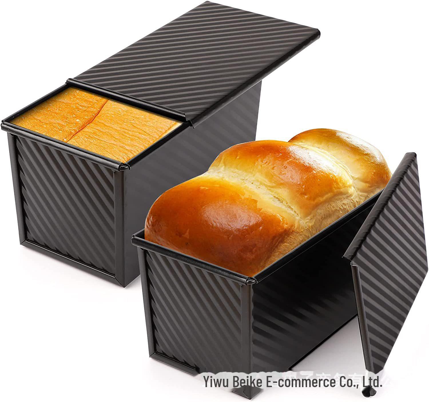 Goldene Toastbox aus Wellpappe mit Deckel – 450 g antihaftbeschichtete Brotform zum Backen 450g corrugated with lid schwarz von Joom DACH