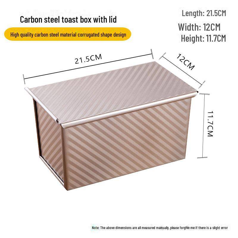Goldene Toastbox aus Wellpappe mit Deckel – 450 g antihaftbeschichtete Brotform zum Backen 450g corrugated with lid von Joom DACH