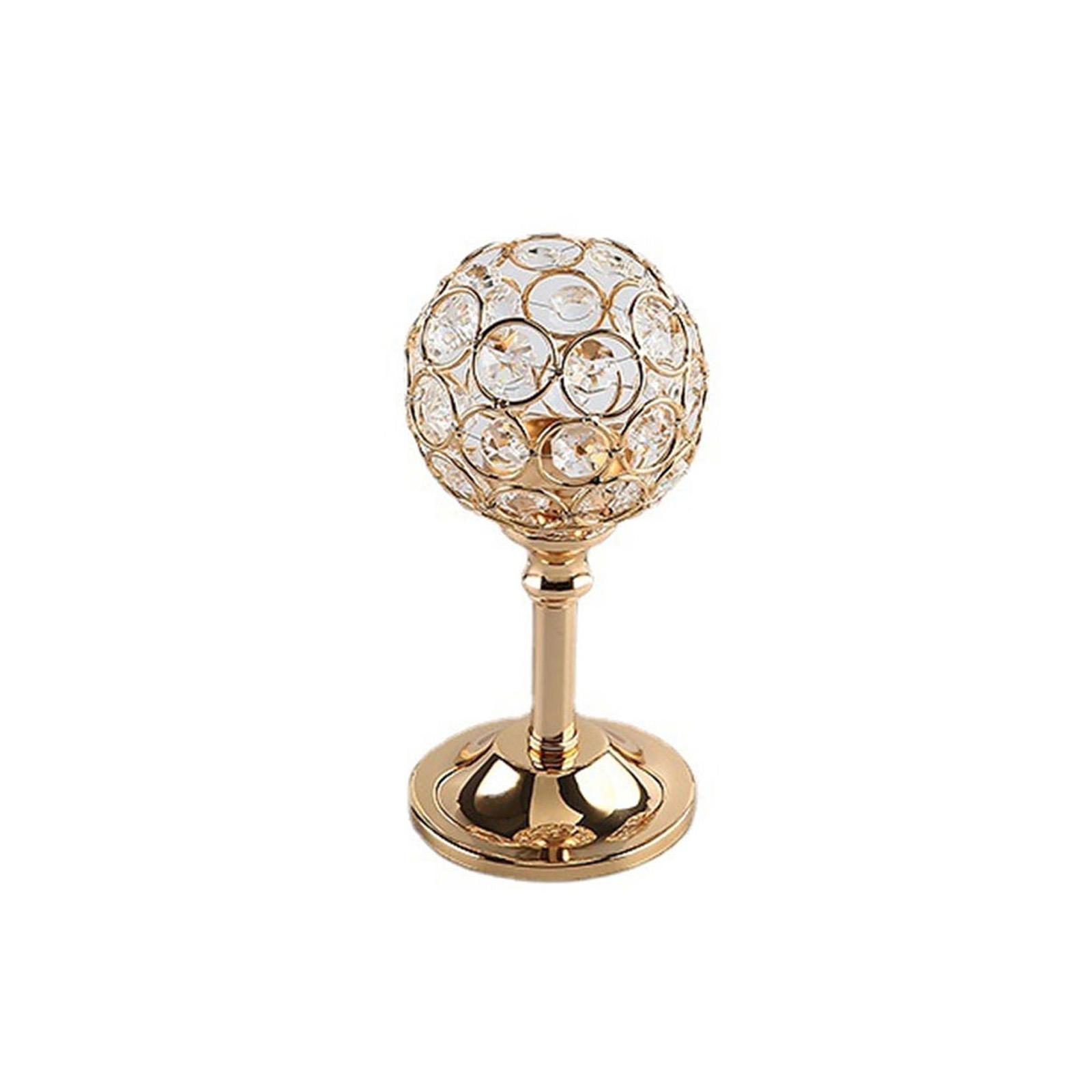 Goldener Kristall-Kerzenhalter Modernes Teelicht Kerzenleuchter Weihnachtsfeier Kerzenständer Hochzeit Esstisch Mittelstück S von Joom DACH