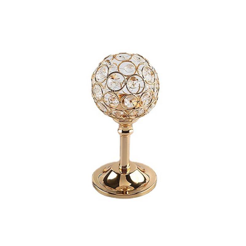 Goldener Kristall-Kerzenhalter Modernes Teelicht Kerzenleuchter Weihnachtsfeier Kerzenständer Hochzeit Esstisch Mittelstück S von Joom DACH