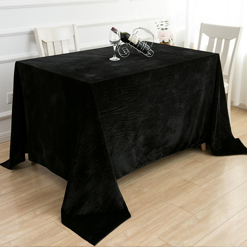 Goldenes Samttuch, Tischdecke, Stoff, Flanell, Anmeldetischdecke, Standtischdecke, Konferenz und Ausstellung, Flanell, Tischdecke, Tischsamt 160*100cm schwarz von Joom DACH