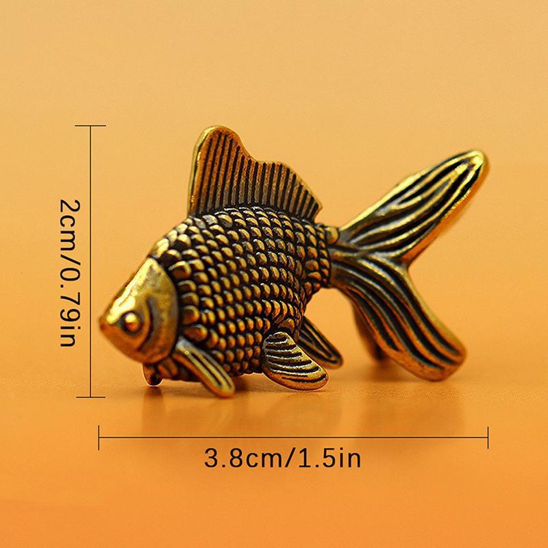 Goldfisch Figuren Retro Messing Glückstier Statue Ornament Heimdeko Schreibtischdekoration Kreatives Handwerk Niedliche Geschenke von Joom DACH