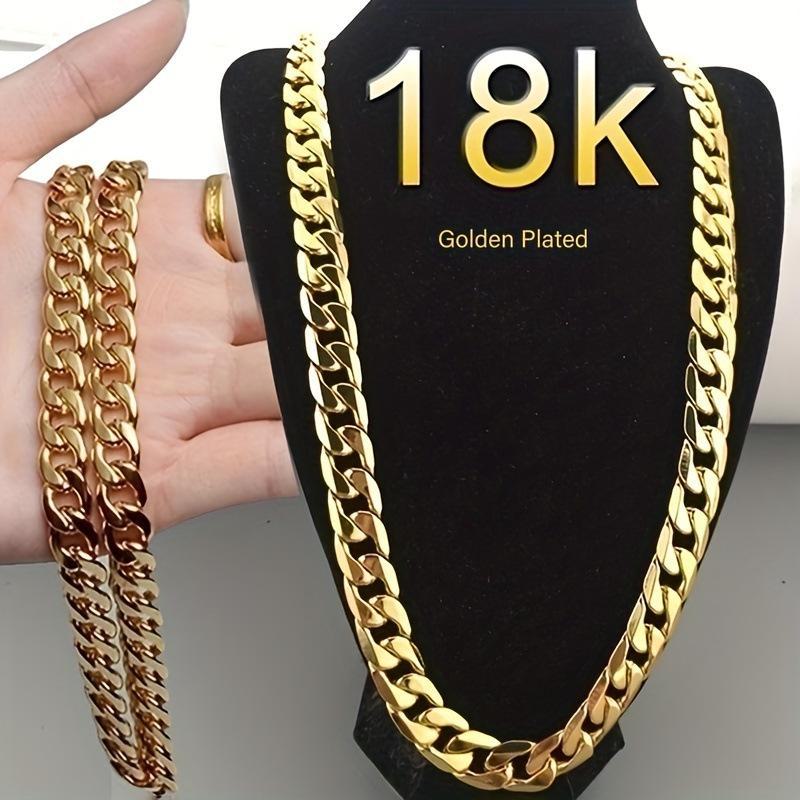 Goldkette für Herren in kubanischer Kette - 6 mm, 16-30 Zoll, Sonderangebot 30in gold von Joom DACH