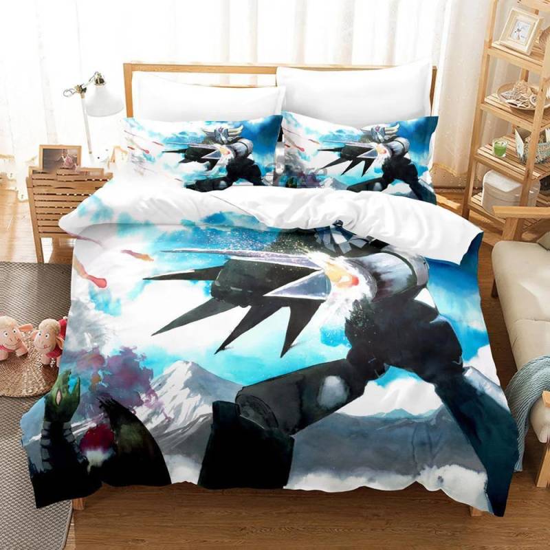 Goldorak Bettwäsche-Set 3D-Druck Grendizer Bettbezug 3-teilig Doppel-Einzelbett Übergröße Queen-Size King-Size Erwachsene Kinder Bettwäsche Steppdeckenbezug US Twin(172x218cm) von Joom DACH