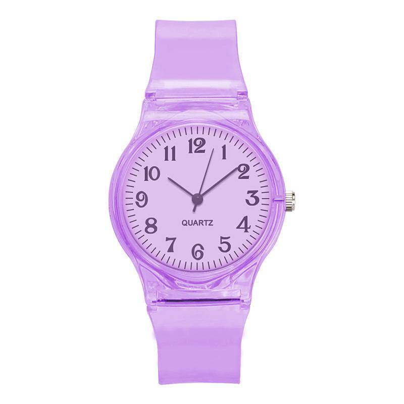 Good Jelly Bunte Silikonuhren Lässige Umweltfreundliche Uhr Mädchen Frauen Transparente Digitale Armbanduhr Quarzuhr Schöne Süßigkeiten violett von Joom DACH